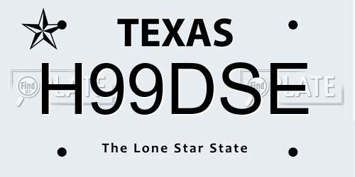 H99DSE Texas License Plate