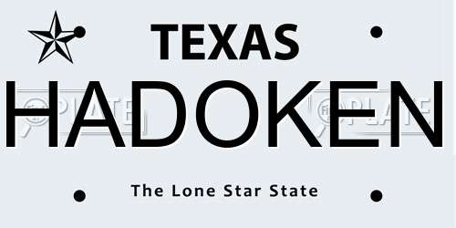 HADOKEN Texas License Plate