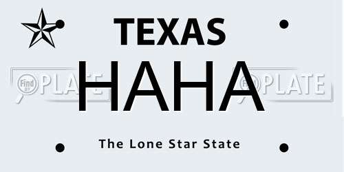 HAHA Texas License Plate