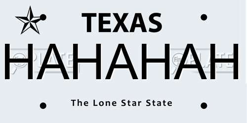 HAHAHAH Texas License Plate