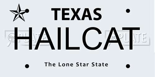 HAILCAT Texas License Plate