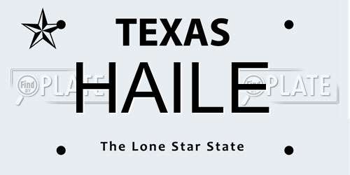 HAILE Texas License Plate