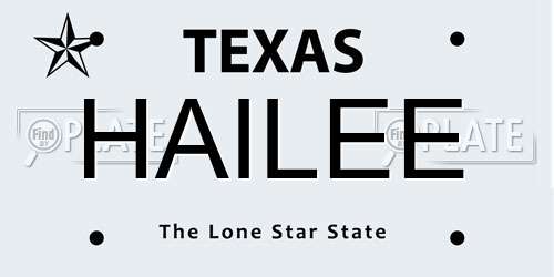 HAILEE Texas License Plate