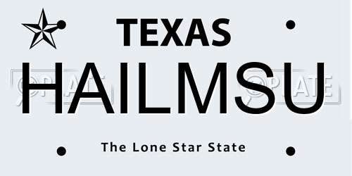 HAILMSU Texas License Plate