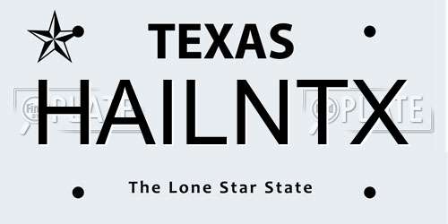 HAILNTX Texas License Plate