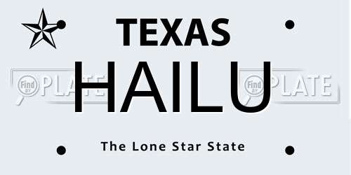 HAILU Texas License Plate
