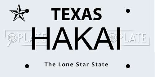 HAKAI Texas License Plate