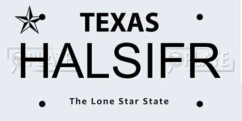 HALSIFR Texas License Plate