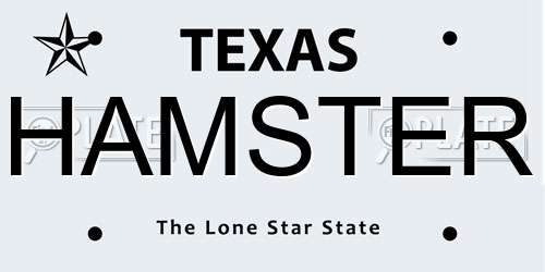 HAMSTER Texas License Plate