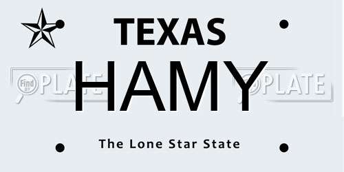HAMY Texas License Plate