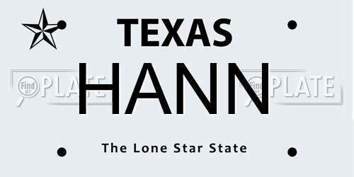 HANN Texas License Plate