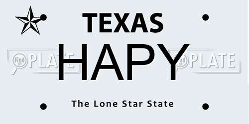 HAPY Texas License Plate