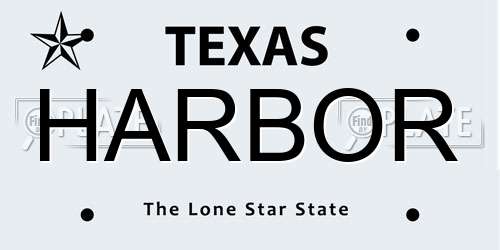 HARBOR Texas License Plate