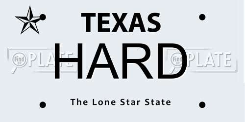HARD Texas License Plate