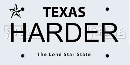 HARDER Texas License Plate