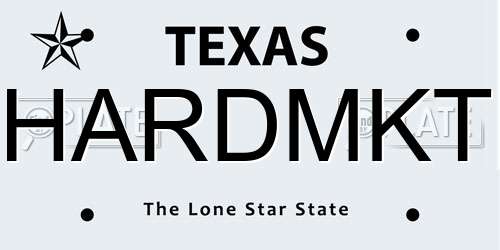 HARDMKT Texas License Plate