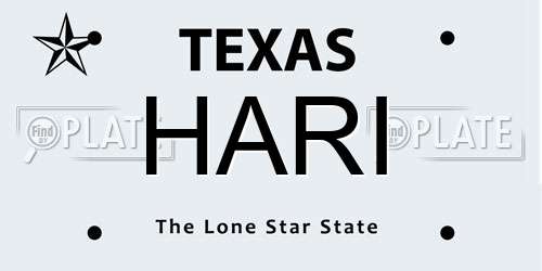 HARI Texas License Plate