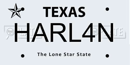 HARL4N Texas License Plate