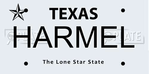 HARMEL Texas License Plate