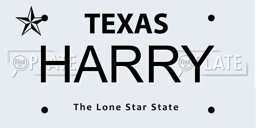 HARRY Texas License Plate