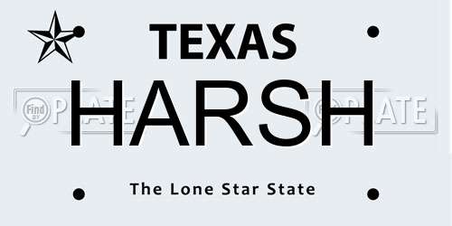 HARSH Texas License Plate