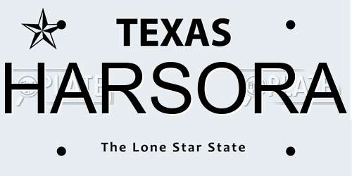 HARSORA Texas License Plate