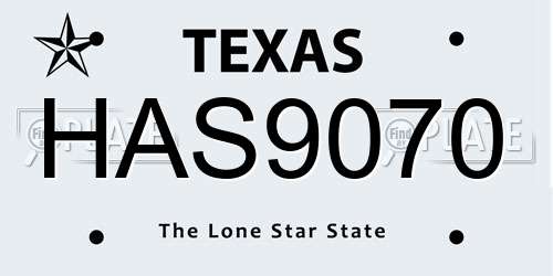 HAS9070 Texas License Plate