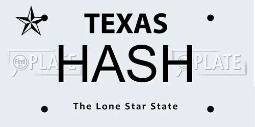 HASH Texas License Plate