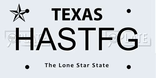 HASTFG Texas License Plate
