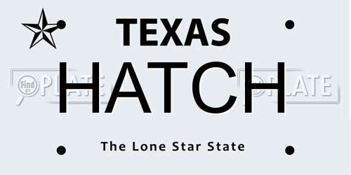 HATCH Texas License Plate