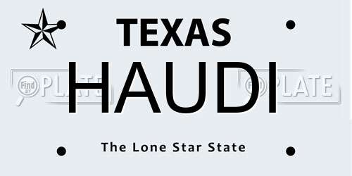 HAUDI Texas License Plate