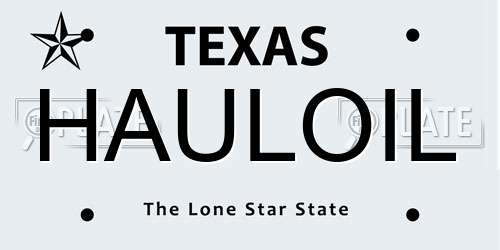 HAULOIL Texas License Plate
