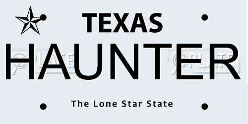HAUNTER Texas License Plate