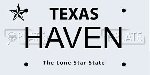 HAVEN Texas License Plate