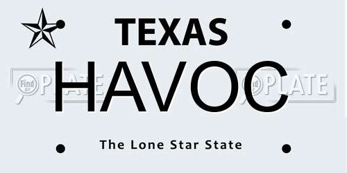 HAVOC Texas License Plate