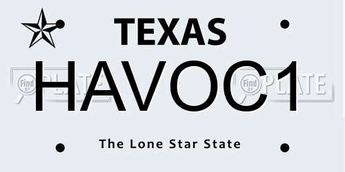 HAVOC1 Texas License Plate