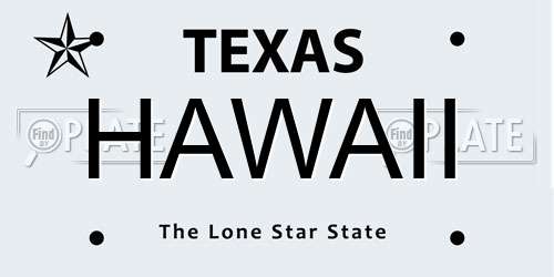 HAWAII Texas License Plate