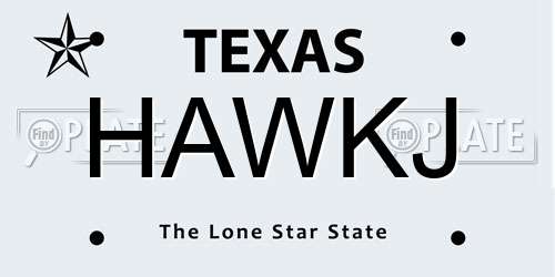 HAWKJ Texas License Plate