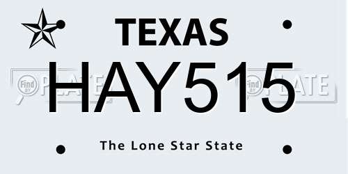 HAY515 Texas License Plate