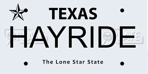 HAYRIDE Texas License Plate