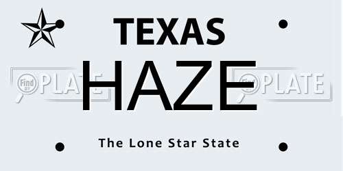 HAZE Texas License Plate
