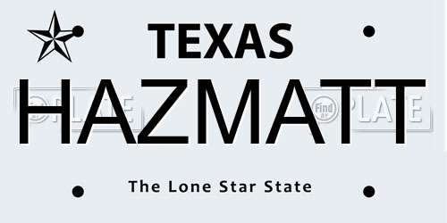 HAZMATT Texas License Plate