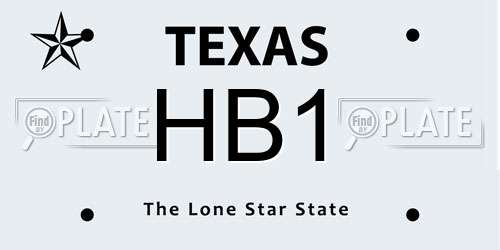 HB1 Texas License Plate