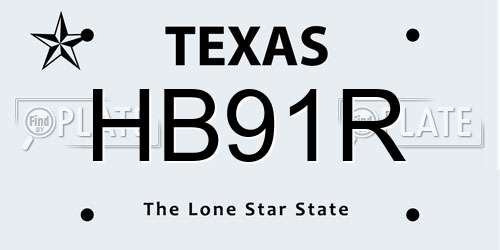 HB91R Texas License Plate