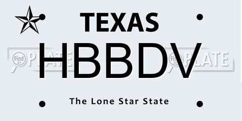 HBBDV Texas License Plate