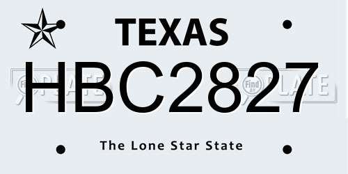 HBC2827 Texas License Plate