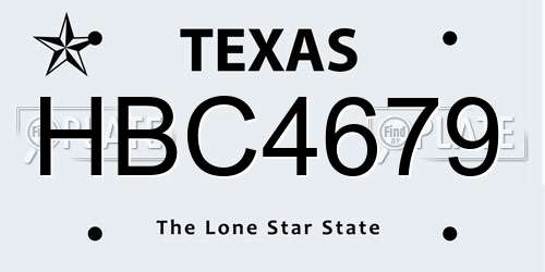 HBC4679 Texas License Plate