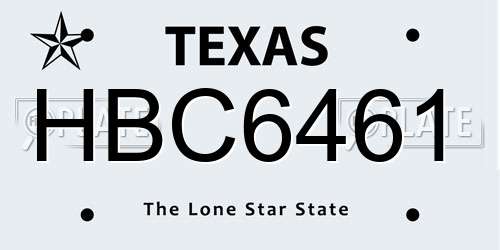 HBC6461 Texas License Plate