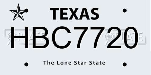 HBC7720 Texas License Plate
