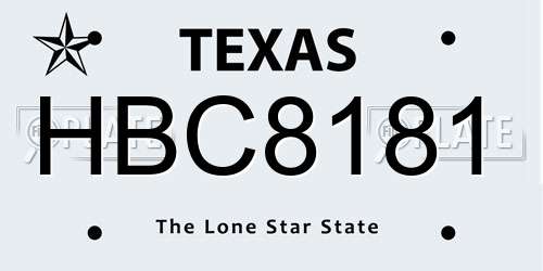 HBC8181 Texas License Plate